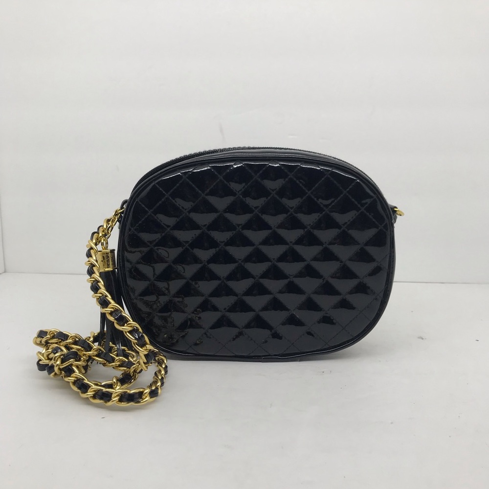 Black Patent Leather Lord & Taylor Crossbody Purse